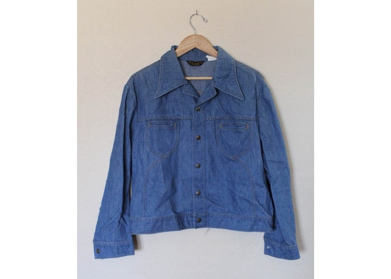 Vintage 1970s Mens Lee Denim Jacket / Mens Vintage