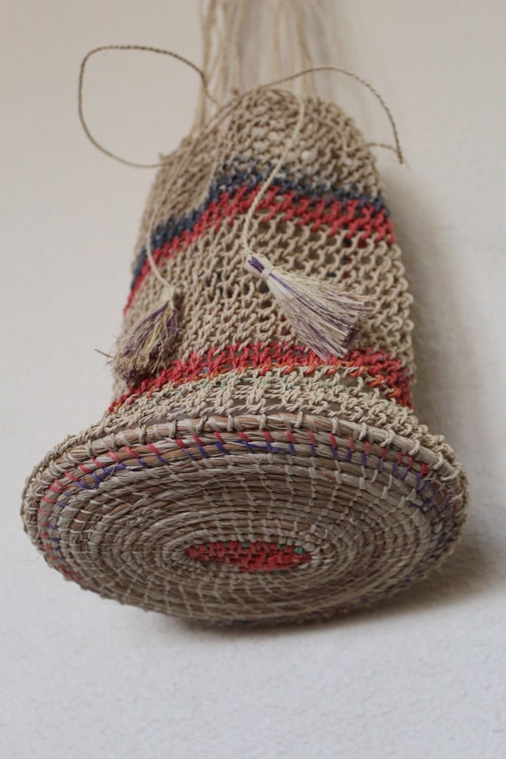 Woven Straw Bag / Vintage Woven Straw Bag / Woven… - image 5