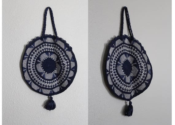 navy circle bag