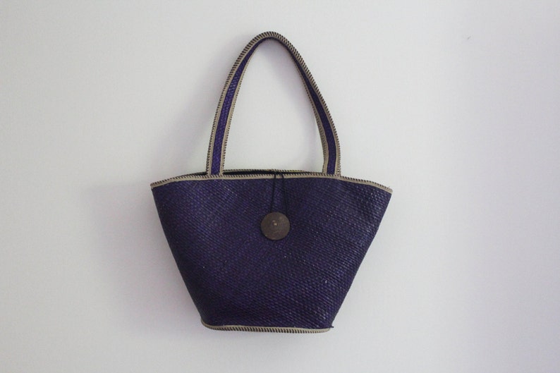 purple straw bag