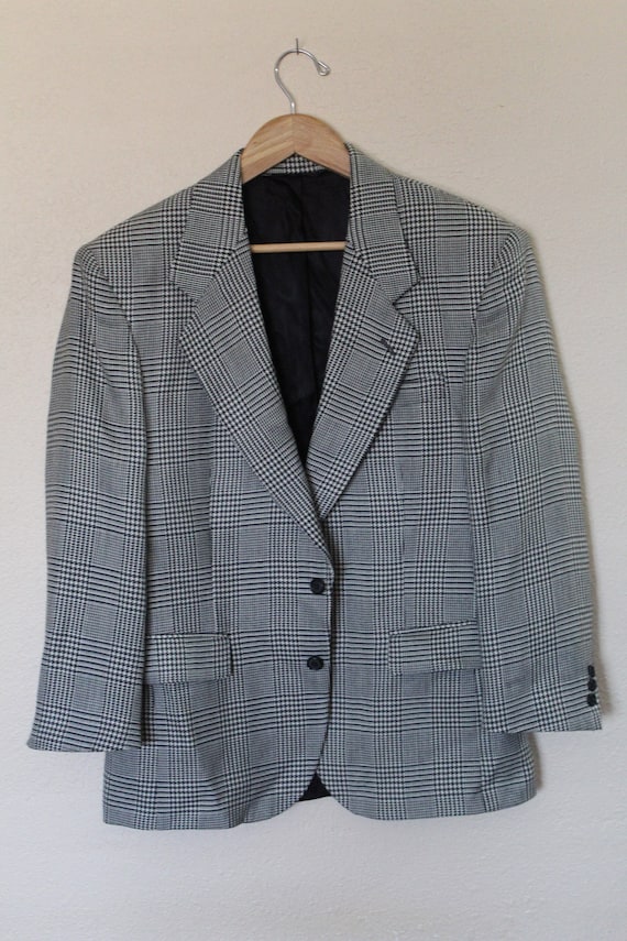 Vintage Houndstooth 1970s Blazer / Vintage Hounds… - image 3