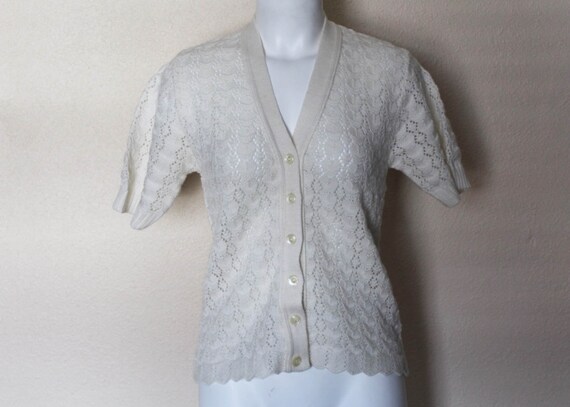 crochet short sleeve cardigan