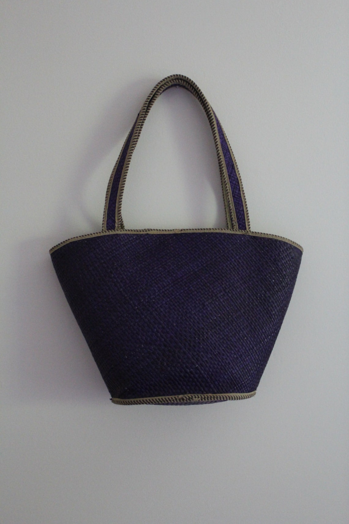 purple straw bag