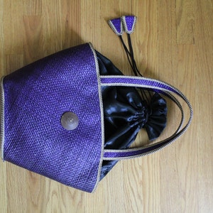 purple straw bag