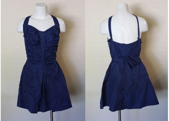 Vintage 1950s Swimsuit / 1950s Skirted Swimsuit /