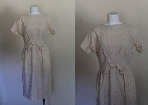 1960s Cotton Eyelet Dress / Vintage Wedding Dress