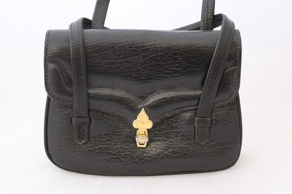 Vintage 1950s Black Italian Leather Purse / Vinta… - image 2