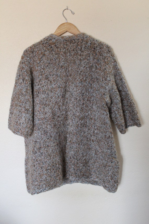 Vintage Chunky Hand Knit Cardigan Sweater Jacket … - image 4