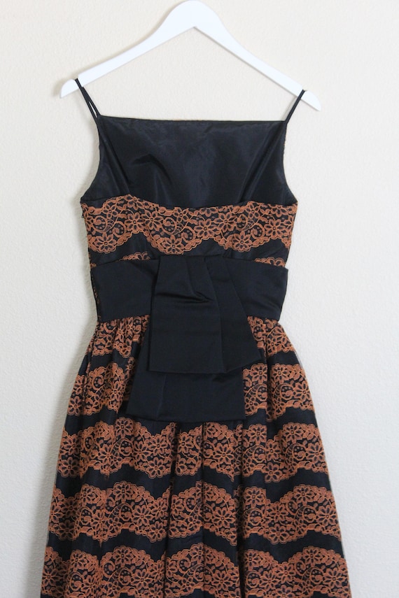 Vintage 1950s Party Dress / 1950s Black Lace Dres… - image 5