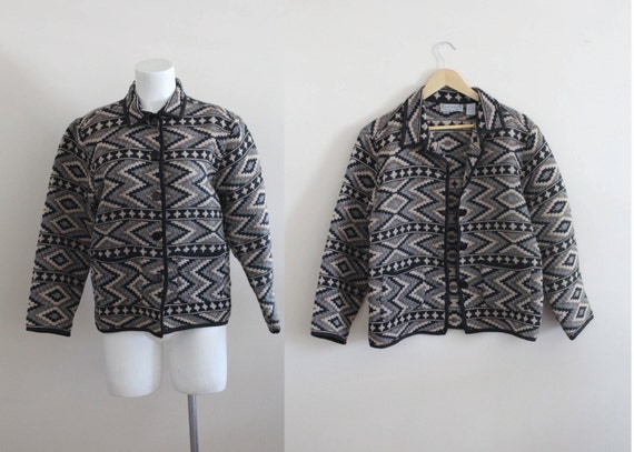 Southwestern Cotton Tapestry Jacket / Geometric Tr