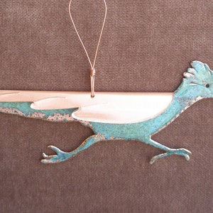 ROADRUNNER Copper Verdigris Ornament - Handcrafted in The Copper State (Arizona USA)