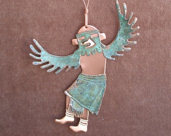 Kachina EAGLE DANCER Copper Verdigris Ornament - Handcrafted in The Copper State (Arizona USA)