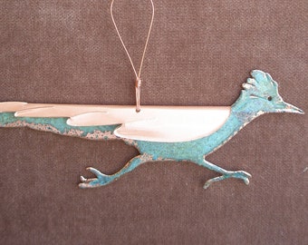 ROADRUNNER Copper Verdigris Ornament - Handcrafted in The Copper State (Arizona USA)