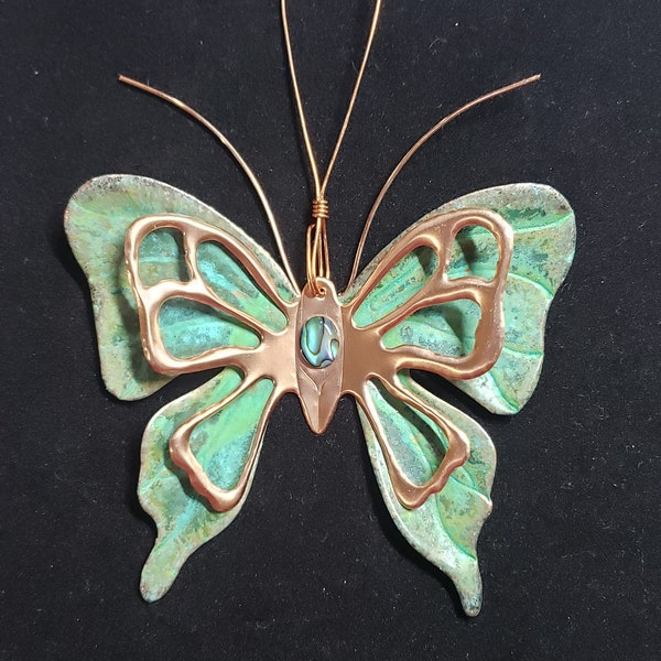 BUTTERFLY Copper Verdigris Ornament - Handcrafted in The Copper State (Arizona USA)