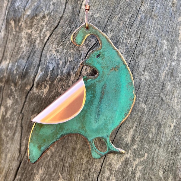 QUAIL Copper Verdigris Christmas Ornament - Handcrafted in The Copper State (Arizona USA) Dos Damas Designs
