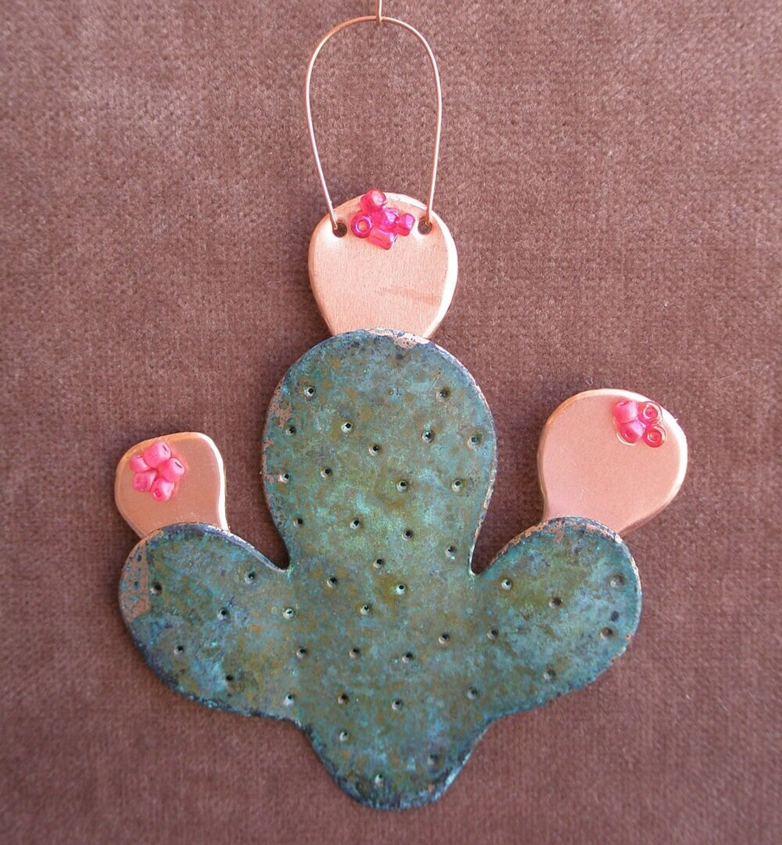 Handmade Large Prickly Pear Cactus Cookie Cutter - Solid Heavy Copper, USA Made - View #5