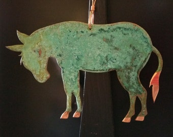 DONKEY / MULE Copper Verdigris Ornament - Handcrafted in The Copper State (Arizona USA)