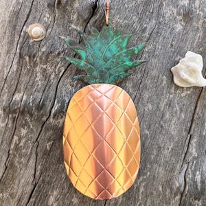 PINEAPPLE Copper Verdigris Christmas Ornament - Handcrafted in The Copper State (Arizona USA) Dos Damas Designs