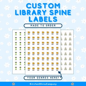 Custom Genre Spine Labels for Library Organization | School, Classroom, Public Library | Personalized Topic Labels for Books