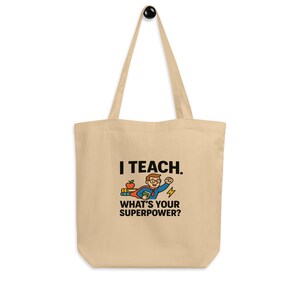 Sac fourre-tout pour enseignant - Cadeau de remerciement pour un enseignant - Cadeau de fin d'année - Sac en coton pour enseignant d'âge préscolaire ou de maternelle