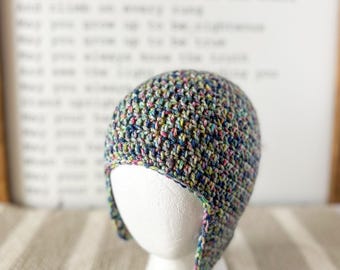 Handmade Crochet Toddler Earflap Hat – Warm Winter Beanie (1–3 Years)