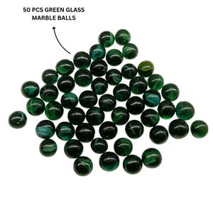 Rustic Green Cat Eye Glass Marbles: Vintage Style Craft marble balls, Set of 50