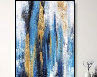 抽象的な青と金の絵画、小さなアクリル画、クリスマス - Etsy 日本 抽象的な青と金の絵画、小さなアクリル画、クリスマス - Etsy 日本