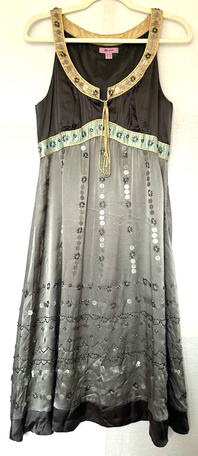 MONSOON Dress 12 Vintage Silk Beaded Sequin Tassel Lined - Etsy