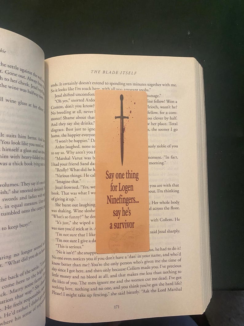 First Law Bookmark – Logan Ninefingers “say He’s a Survivor” | Grimdark ...