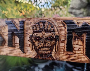 Handmade IRON MAIDEN wooden wall art