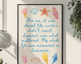 The Summer I Turned Pretty Print: Cousins Beach, Jenny Han Buchzitat (Digitaler Download)