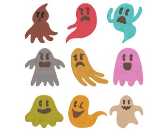 Halloween Ghost Machine Embroidery Design, Spooky Cartoon Embroidery, Funny Embroidery, Kids Embroidery, Instant Digital Download