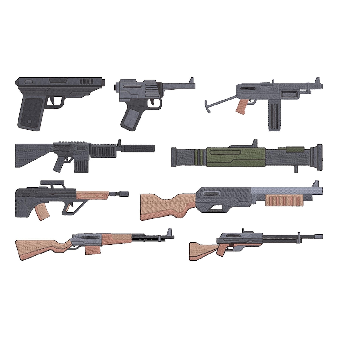 Embroidery Rifles Firearm Pistol Rifle Embroidery Design, Pistol, Rifle Shotgun Motifs ...