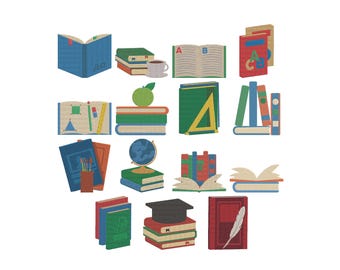 School Book Machine Embroidery Design, Education Classroom Embroidery, Teacher Graduation Embroidery, Instant Digital Download