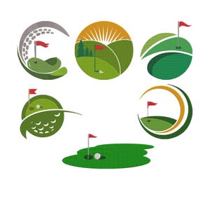 Golf Embroidery Files , 6 Design , 10 Sizes , Golf _ Themed Machine Embroidery , Stitch Patterns Instant Download
