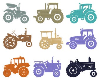 Farm Tractor Embroidery Design, Agriculture Machine Stitch Machine Embroidery File, 9 Design, 7 Size, Instant Download
