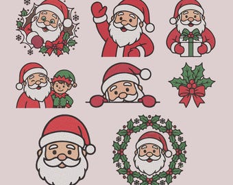 Diseño de bordado a máquina de gnomo Papá Noel, descarga instantánea PES DST