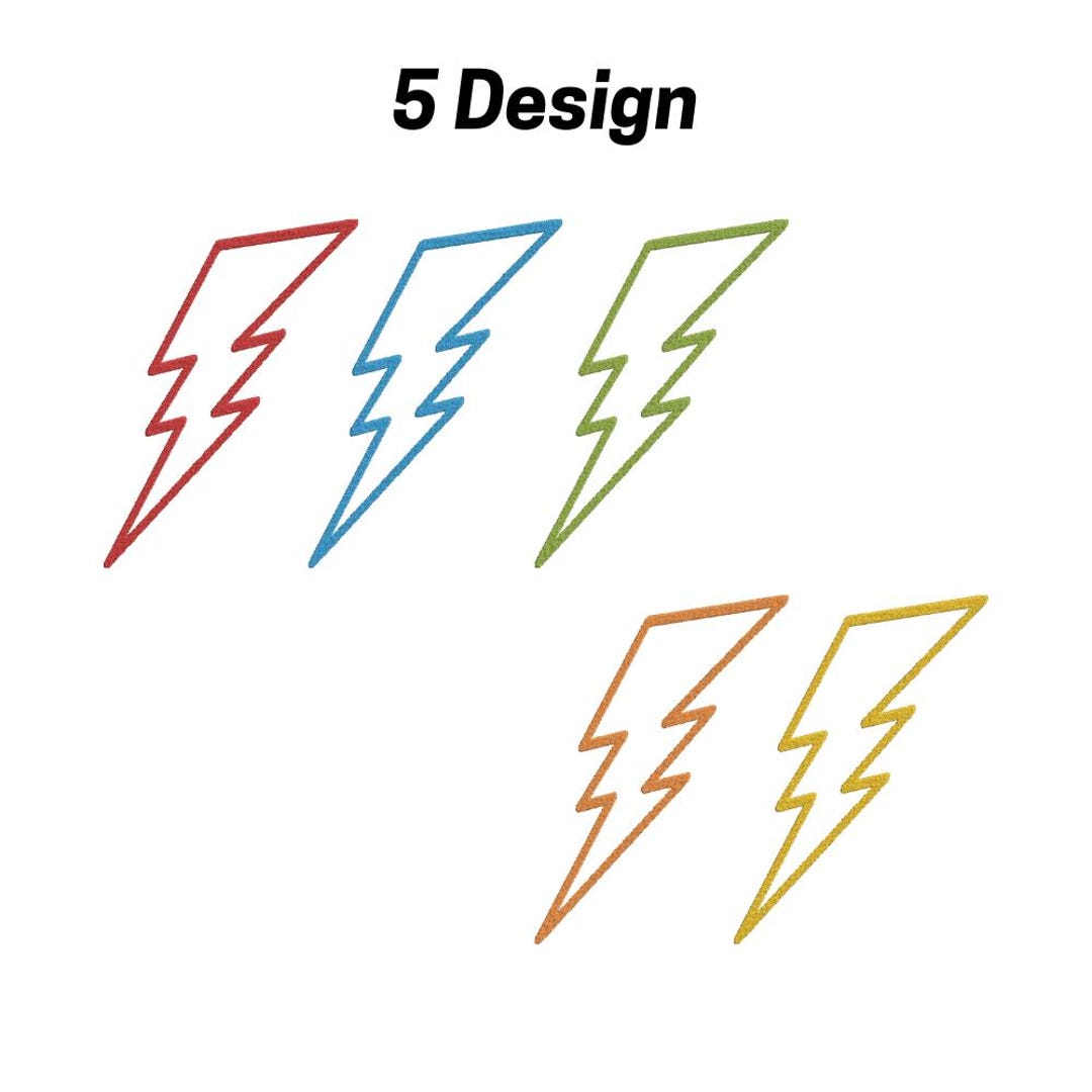 Lightning Bolt Embroidery Design Bundle, Thunder Storm Flash Machine ...