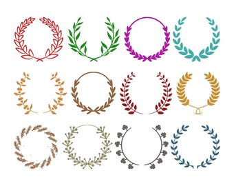 Laurel Wreath Embroidery Design, Laurel Wreath Machine Embroidery File, 12 Design, 5 Size, Instant Download