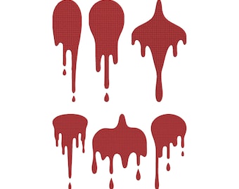 Diseño de bordado con pintura goteante, archivo de bordado a máquina con puntada de goteo líquido, 6 diseños, 6 tamaños, descarga instantánea