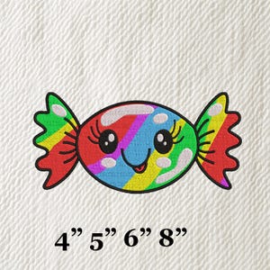 Kawaii Rainbow Candy Patch: Iron-On Embroidered Applique