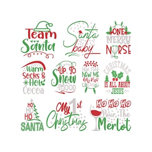 Christmas Bundle Embroidery Design, Christmas Machine Embroidery File, 10 Design, 5 Size, Instant Download