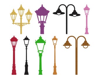 Street Lamp Embroidery Design, Vintage Lamp Machine Embroidery File, Lamp Post Instant Download