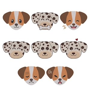 Cute Dog Machine Embroidery Design, Dalmatian Puppy Embroidery, Cartoon Puppy Face Embroidery, Animal Embroidery, Instant Digital Download