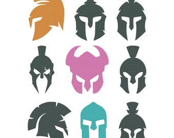 Spartan Helmet Embroidery Design, Warrior Gladiator Mask Machine Embroidery File, 9 Design, 9 Size, Instant Download