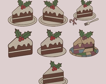Diseño de bordado a máquina de pastel de chocolate navideño, descarga digital instantánea PSE DST