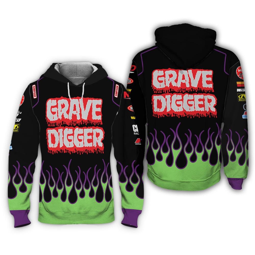 Grave Digger 3D Shirt Hoodie Racing