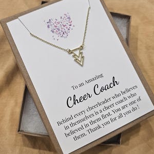 Gold-Tone Double Chevron Necklace, Cheer Coach Gift Necklace Jewelry