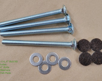 4" Bolt Kit for 210, 211, and 220 family Flat Plate Book Presses, Item 211-1-4