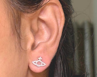 Minimalistiska örhängen i 925 sterlingsilver: Hypoallergena kubiska zirkoner